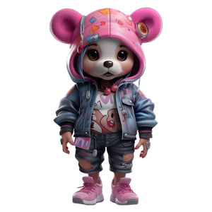 Teddy girl graffiti artist pink